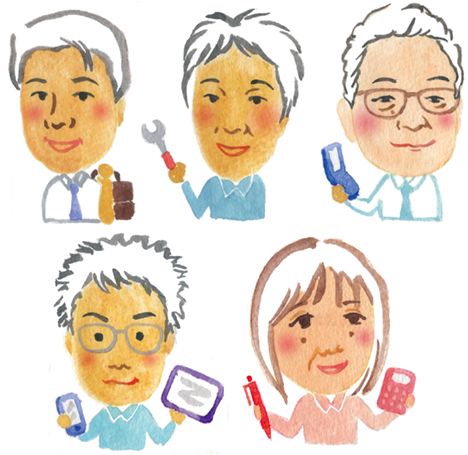 似顔絵イラスト水彩風